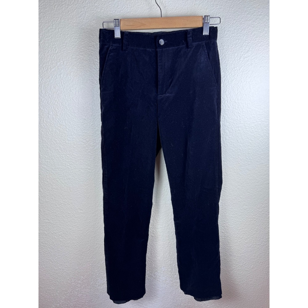 Janie and Jack Velvet Trousers Kids 12 Black Adjustable Waist Minimalist Preppy